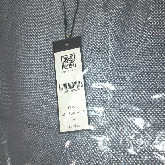 HILTON HOLLIS SLEEVELESS BLUE TWEED DRESS - Picture 4 of 4